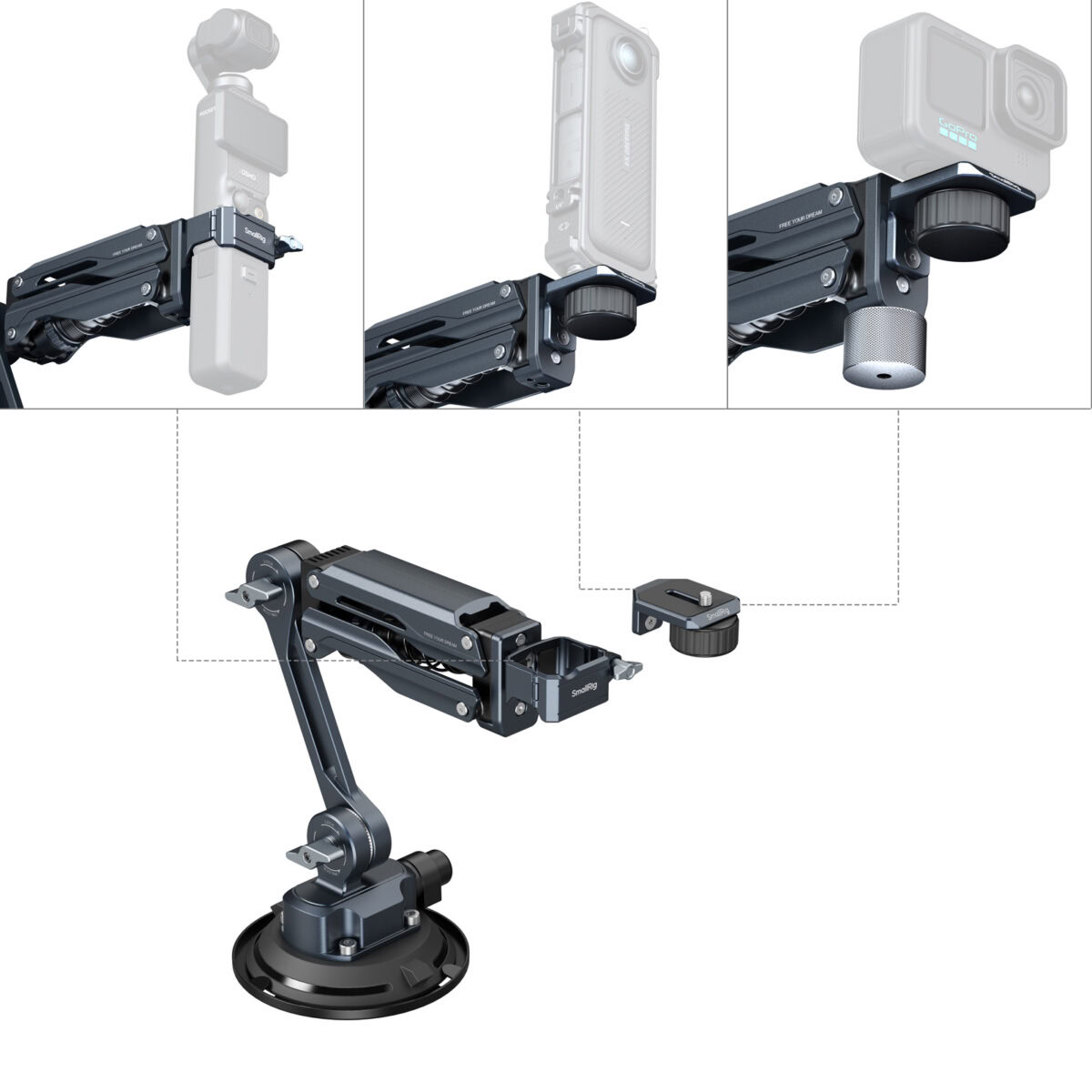 Mini-Stoßdämpferarm für DJI Osmo / GoPro HERO / Insta360 – Bild 2